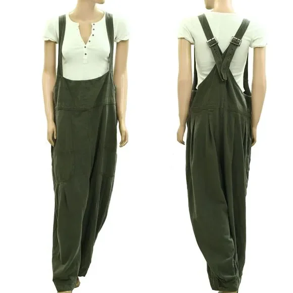 Free People Felix Tapered Green Overalls Super Cute Worn Once Great Condition Xl - Picture 8 of 11